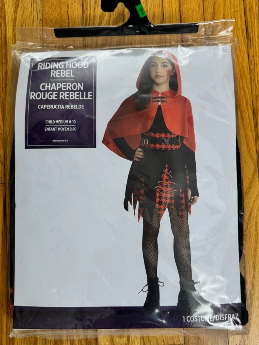 NWT Riding Hood Rebel Red Girls Child Medium Size 8-10 Halloween Costume